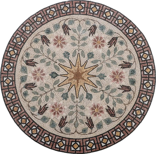 Geometric Form in Art - Medallion Floral Rug Mosaic