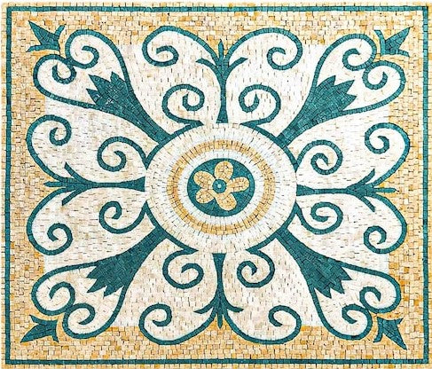 Mosaic Kitchen Backsplash - Green Golden Art