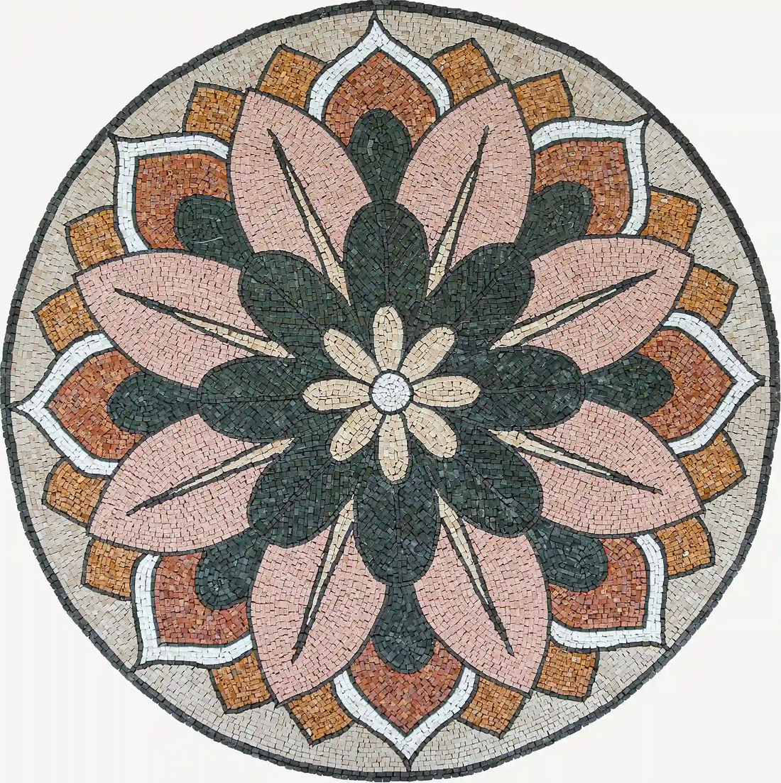 Mosaic Tile With Floral Design
