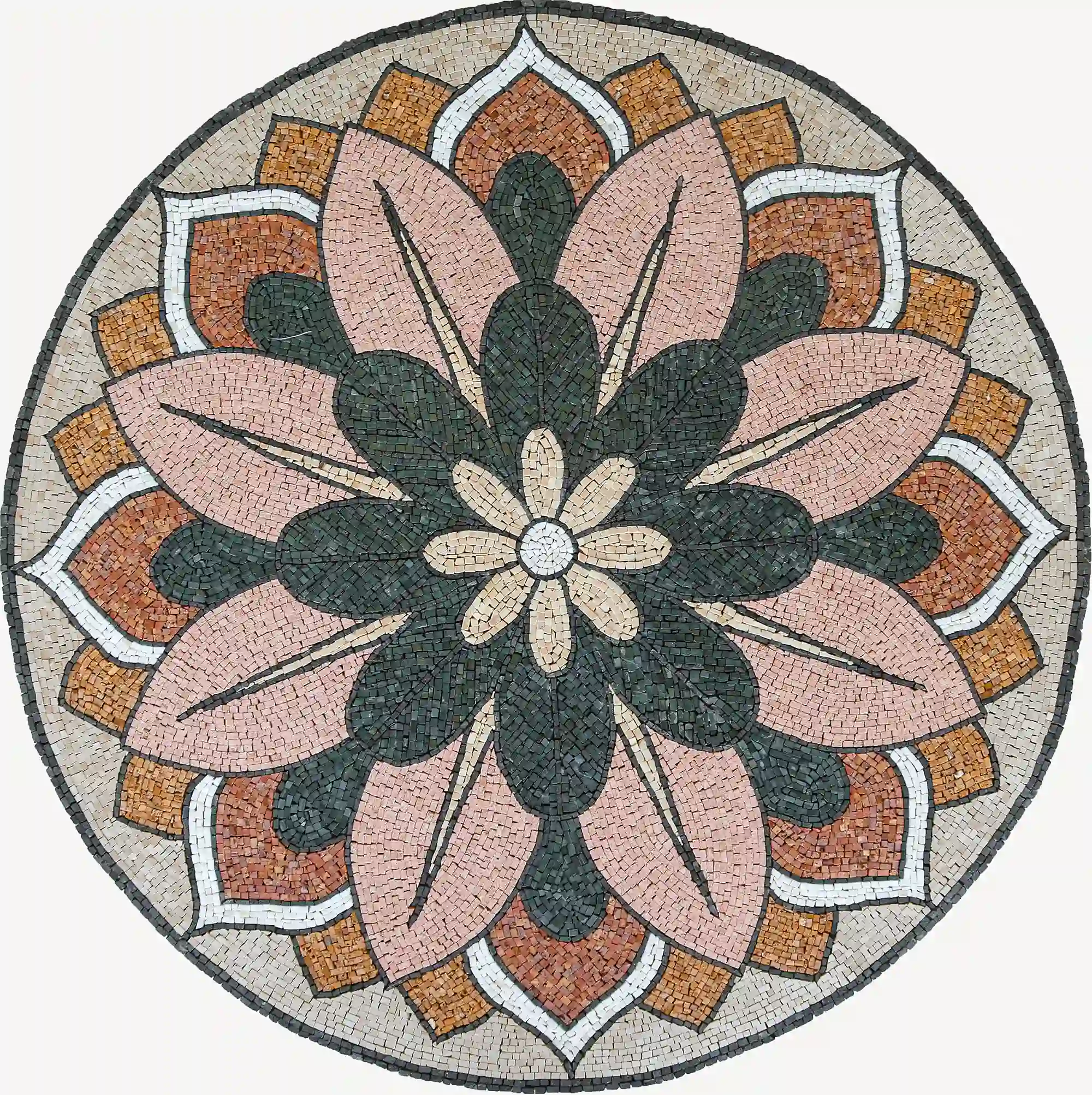 Mosaic Tile With Floral Design