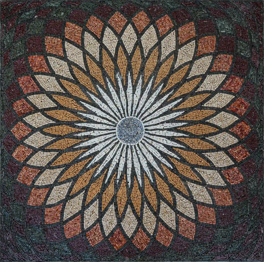 Handmade Mosaic Compass Flower Hanging