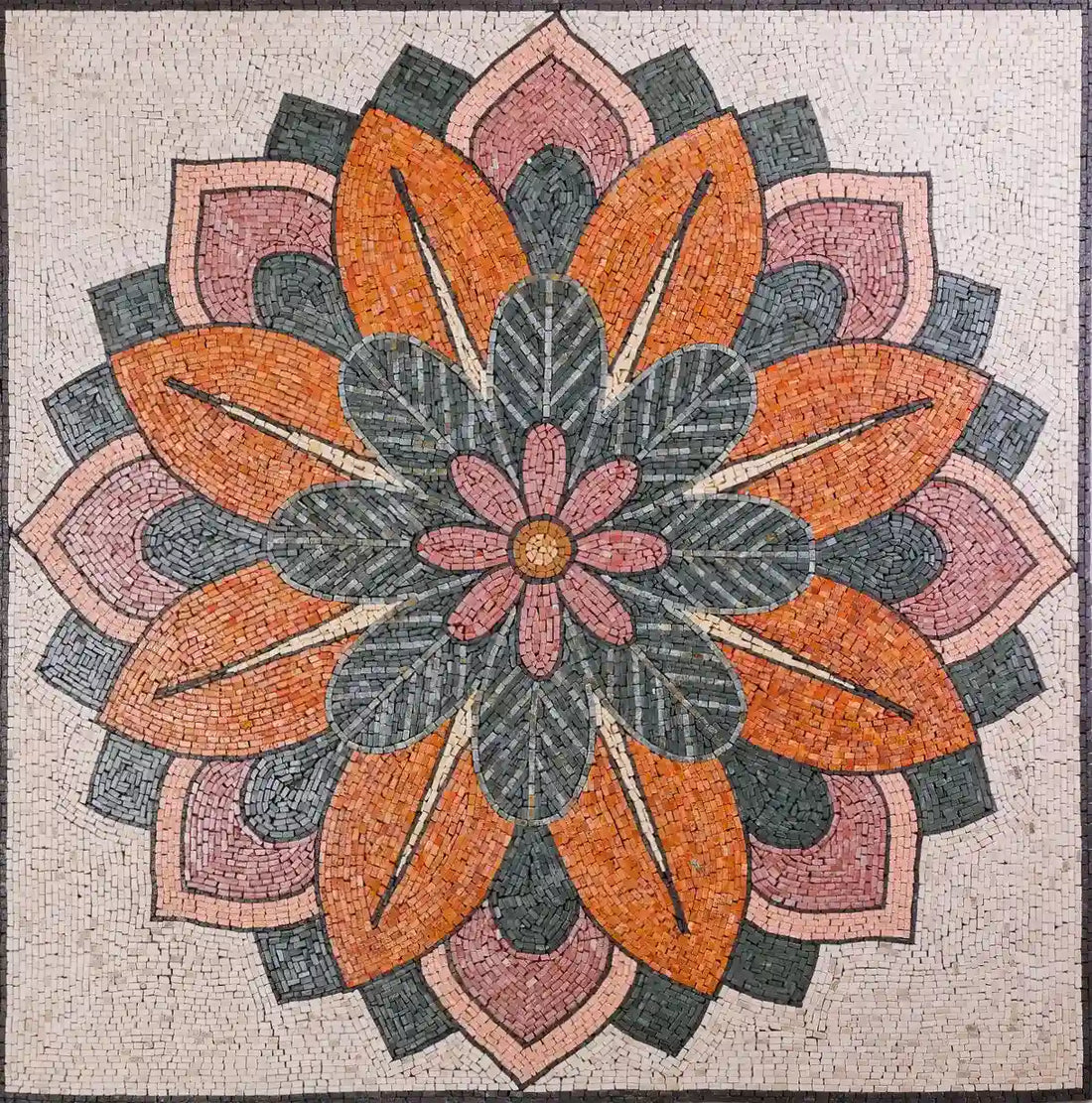 Floral Mosaic Design - Flourish Mandala Art