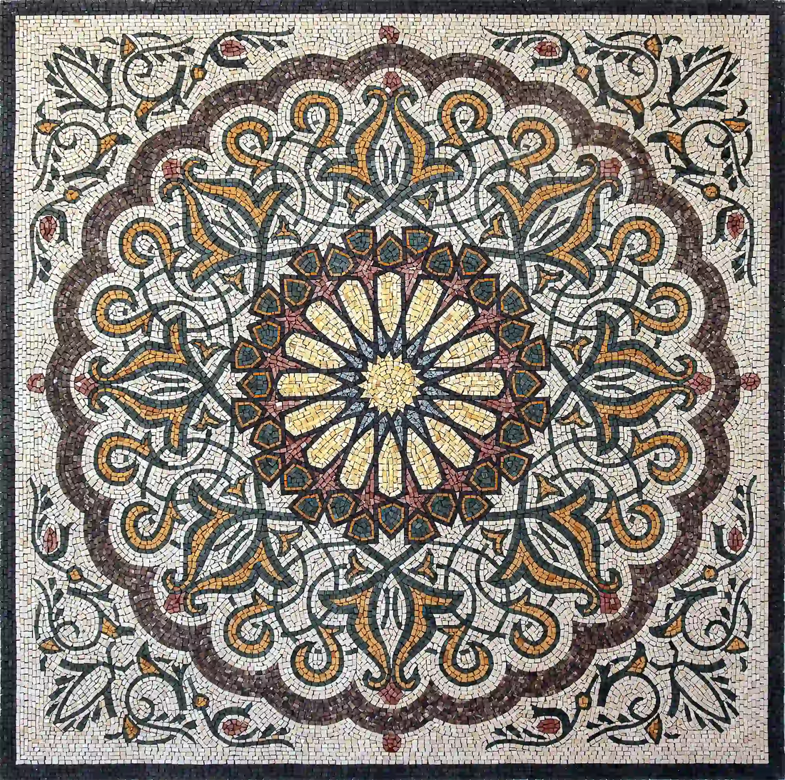Spiral Geometry Mosaic Art Rug