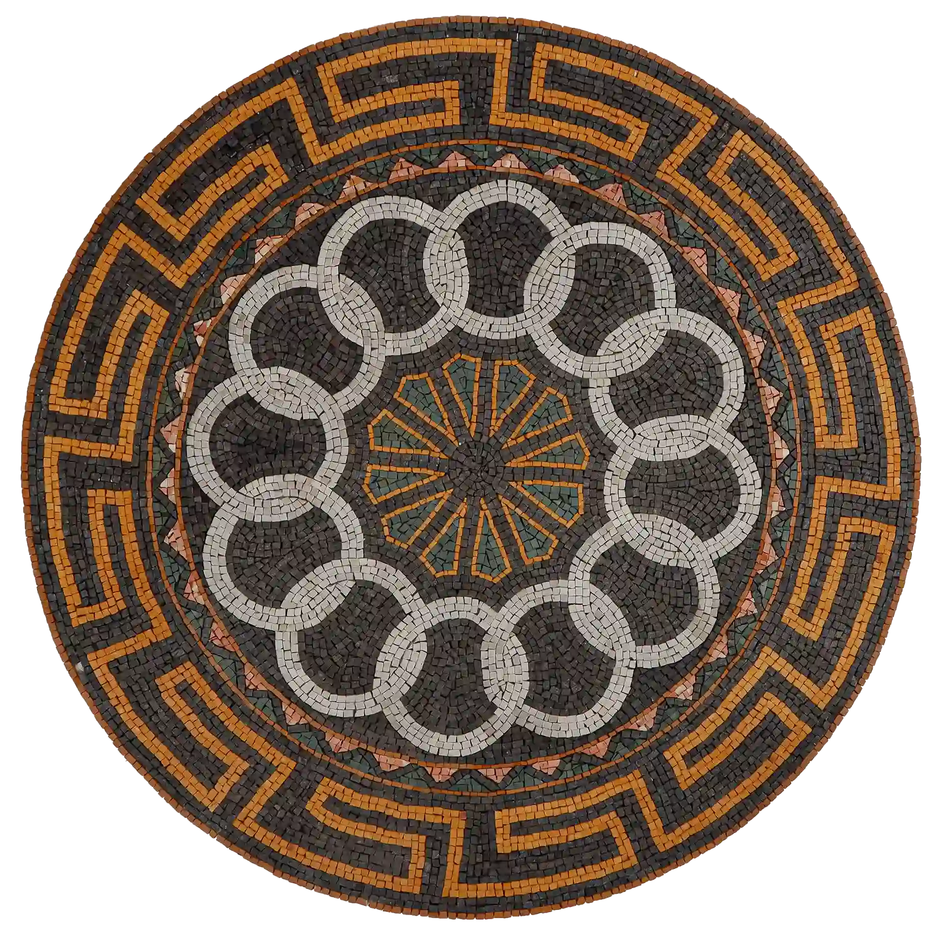 Garden Flooring Mosaic Medallion Pattern