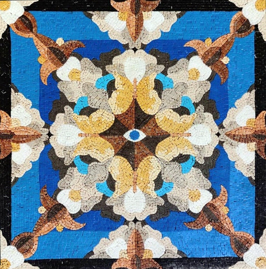 Bold Geometric Mosaic Rug: A Contemporary Focal Point | Geometric Mosaics | iMosaicArt