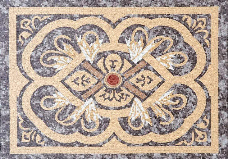 Square Geometric Mosaic Art Rug: Classic and Timeless