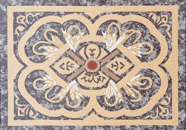Square Geometric Mosaic Art Rug: Classic and Timeless