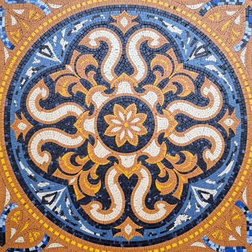 Geometric Mosaic Rug with Bold Angles: Edgy and Unique | Geometric Mosaics | iMosaicArt