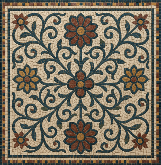 Linear Geometric Mosaic Rug: Clean Lines and Precision | Geometric Mosaics | iMosaicArt