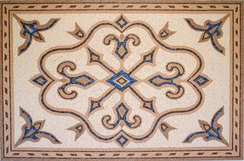 Minimalist Geometric Mosaic Rug: Sleek and Stylish | Geometric Mosaics | iMosaicArt