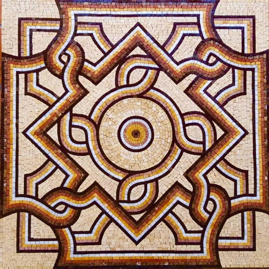 Interlacing Knotwork Geometric Mosaic in Earth Tones