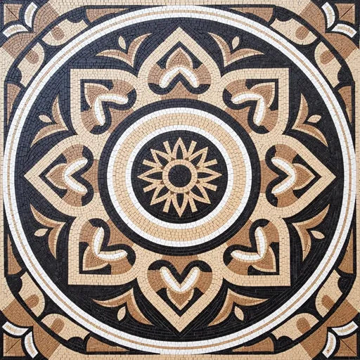 Elegant Op Art Cube Pattern Premium  Tile Art Stone Mosaic Art