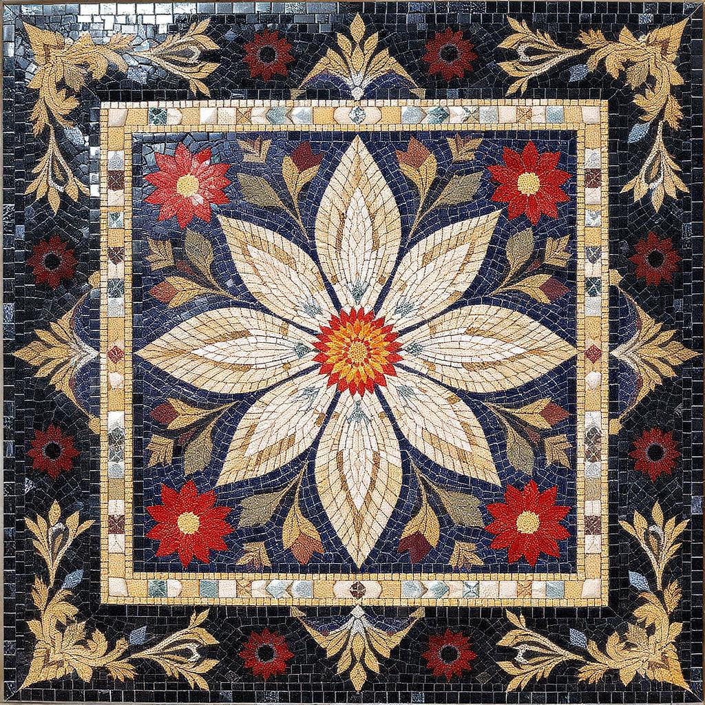 Heritage Roman Labyrinth Design Premium  Tile Art Stone Mosaic Art