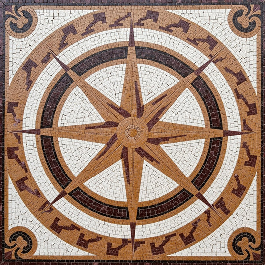 Classic Abstract Tessellation Grid Premium  Tile Art Stone Mosaic Art