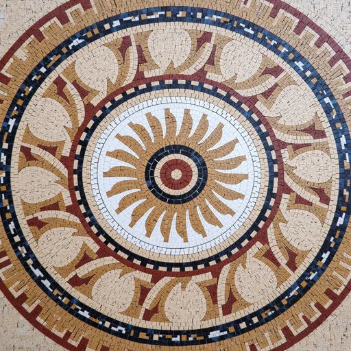 Mastercrafted Byzantine Interlacing Circles Premium  Tile Art Stone Mosaic Art