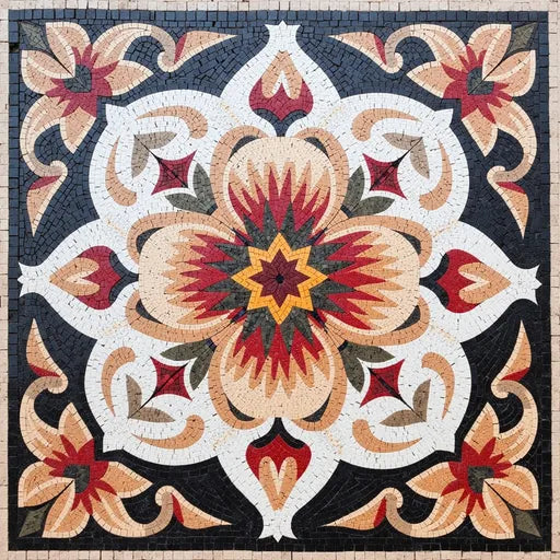 Artisanal Roman Labyrinth Design Premium  Tile Art Stone Mosaic Art