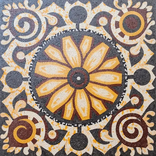 Contemporary Roman Labyrinth Design Premium  Tile Art Stone Mosaic Art