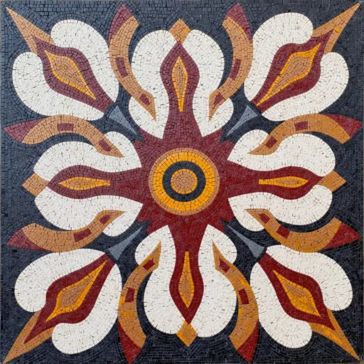 Classic Byzantine Interlacing Circles Premium  Tile Art Stone Mosaic Art