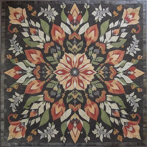 Timeless Op Art Cube Pattern Premium  Tile Art Stone Mosaic Art