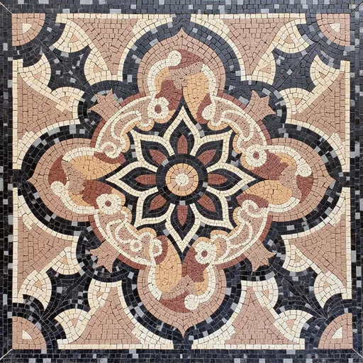 Stonecrafted Byzantine Interlacing Circles Premium  Tile Art Stone Mosaic Art