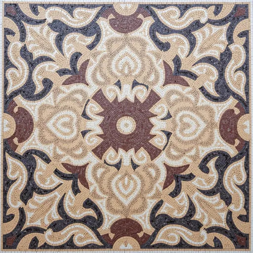 Stonecrafted Byzantine Interlacing Circles Premium  Tile Art Stone Mosaic Art