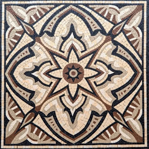 Timeless Op Art Cube Pattern Premium  Tile Art Stone Mosaic Art