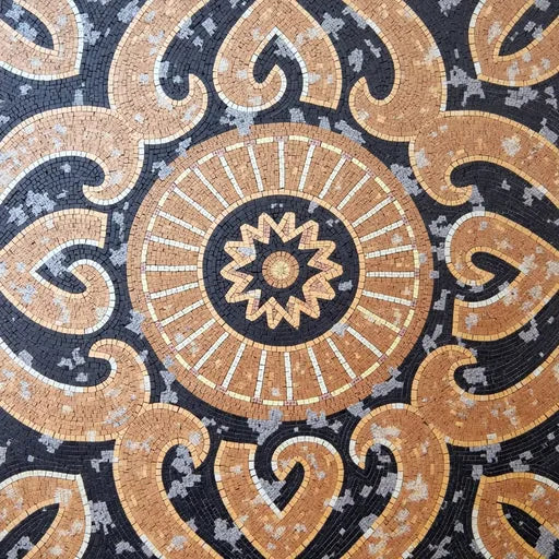 Art Deco Fan Motif Premium Mosaic Tile Art | Geometric Mosaics | iMosaicArt