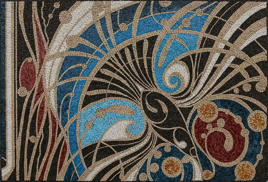 Enigmatic Echoes: Abstract Art Mosaic Myster
