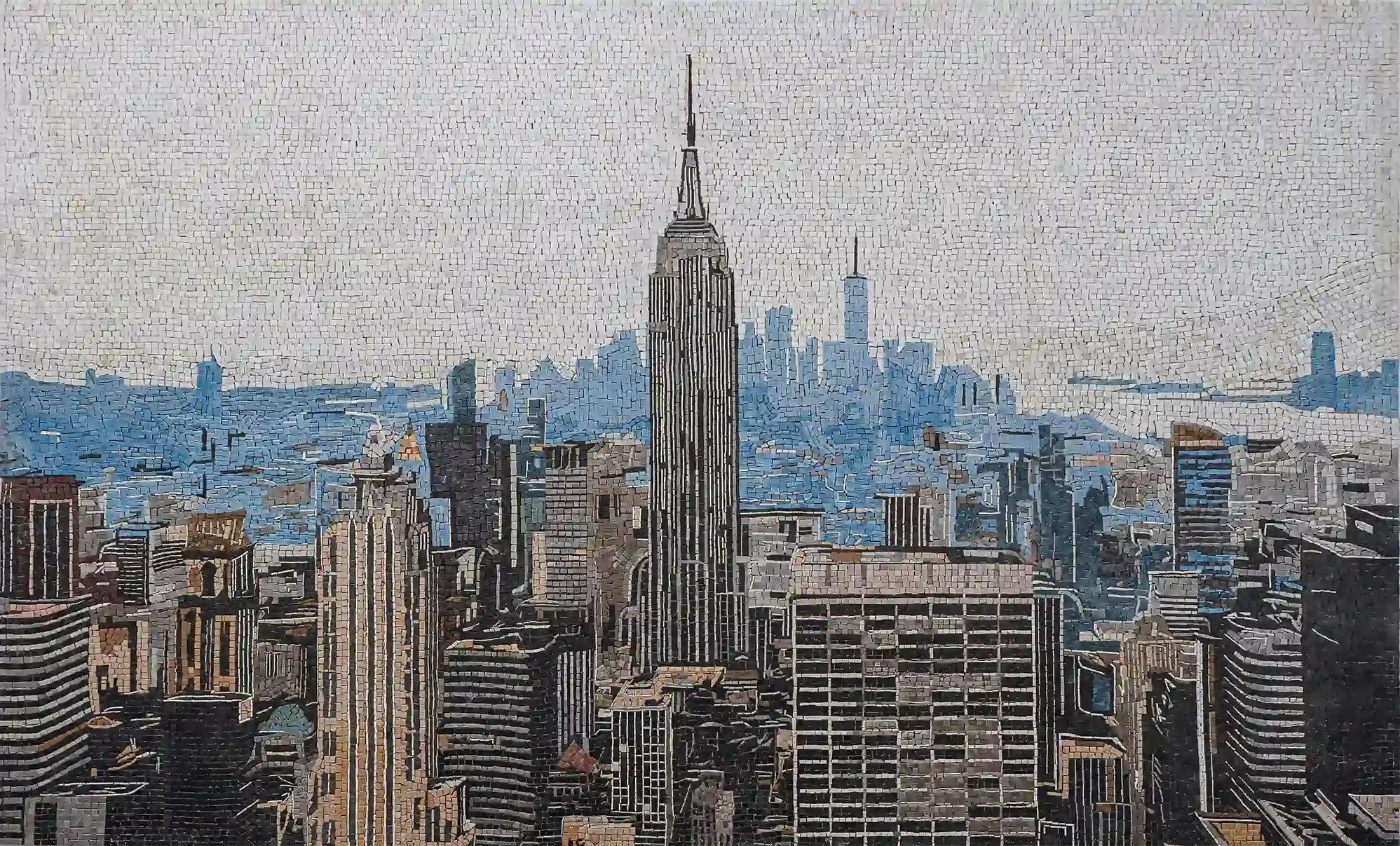 City Lights: Los Angeles Skyline Mosaic Art