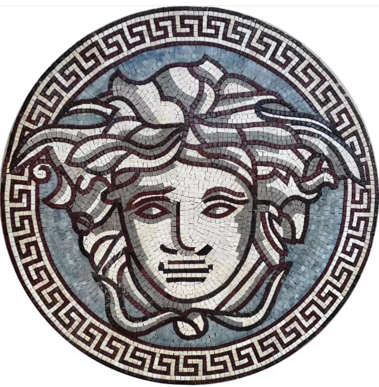 Medusa in Greek Mosaic Art Tile