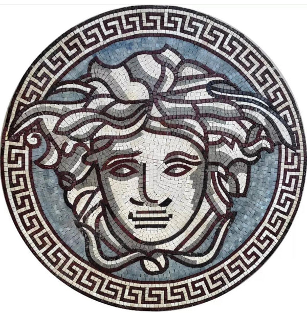 Medusa in Greek Mosaic Art Tile