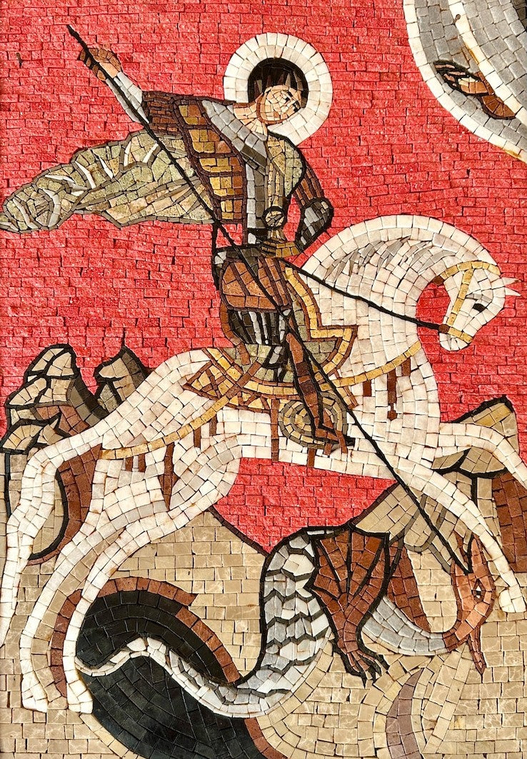 Byzantine St. George Slaying the Dragon Mosaic