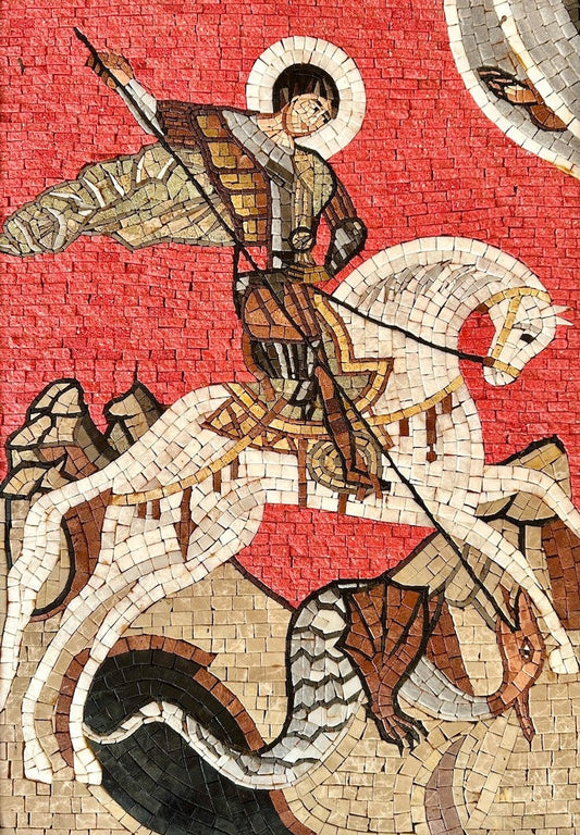 Byzantine St. George Slaying the Dragon Mosaic