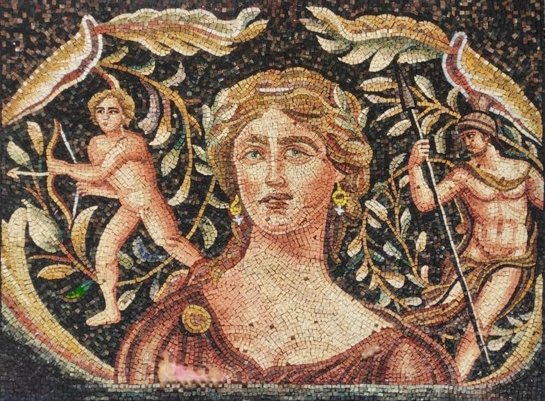 Goddess Diana and Hunters Roman Mosaic