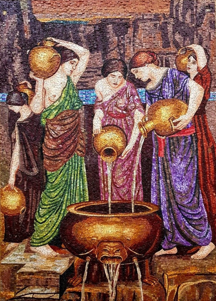 The Danaides at the Fountain Classical Mosaic