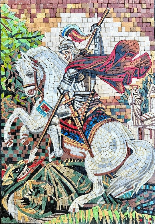 Medieval St. George and the Dragon Mosaic