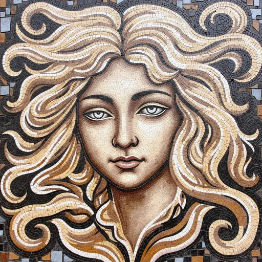 Roman God Neptune Mosaic - Trident and Sea Creatures | Roman Mosaics | iMosaicArt