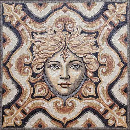 Roman Gladiator Combat Mosaic - Arena Scene | Roman Mosaics | iMosaicArt