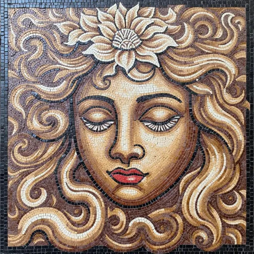Roman Goddess Venus Mosaic - Birth of Venus Scene