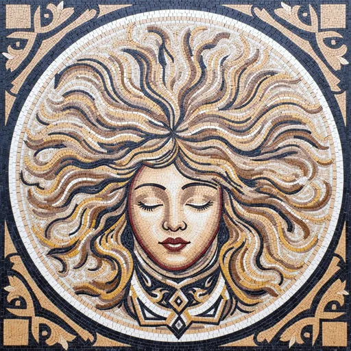 Roman Emperor Julius Caesar Portrait Mosaic | Roman Mosaics | iMosaicArt