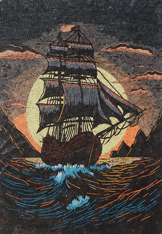 Sailing through the Wind: Mosaic of a Huge Ship
