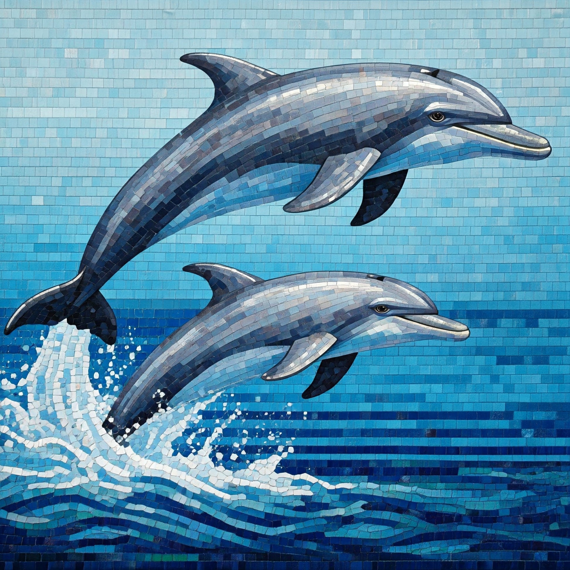 Mosaic Dolphin Art: A Joyful Expression of the Ocean | Nautical Mosaics | iMosaicArt