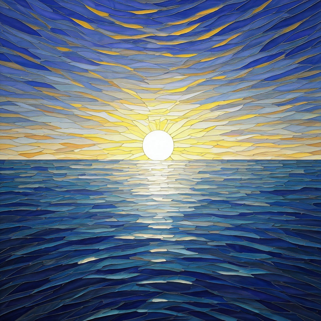Abstract Sunset Waves - Mosaic Artwork