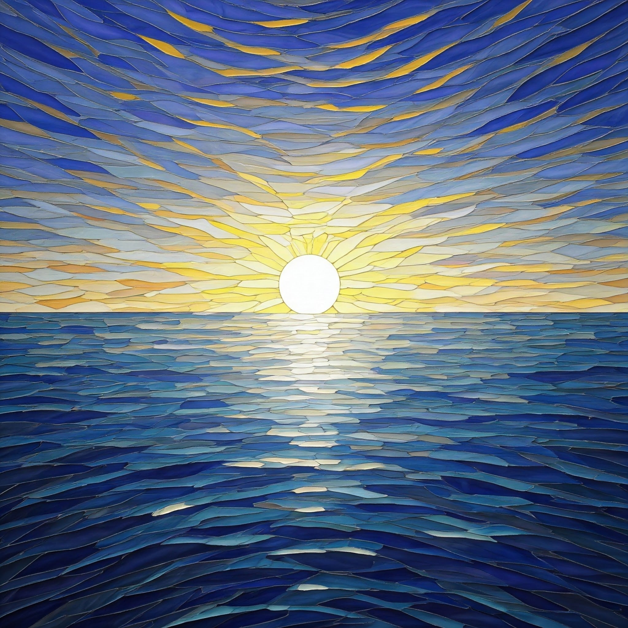Abstract Sunset Waves - Mosaic Artwork | Nautical Mosaics | iMosaicArt