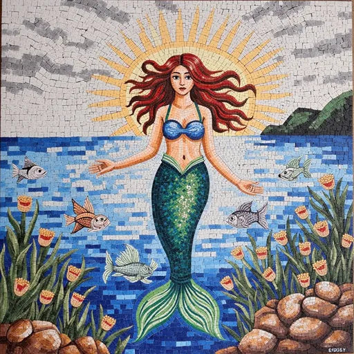 Ocean Dream Mermaid Mosaic: A Sirenâ€™s Serenade | Nautical Mosaics | iMosaicArt