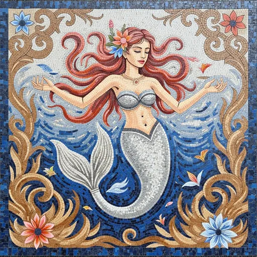 Mermaid Mosaic Art: A Mythical Beauty of the Sea | Nautical Mosaics | iMosaicArt