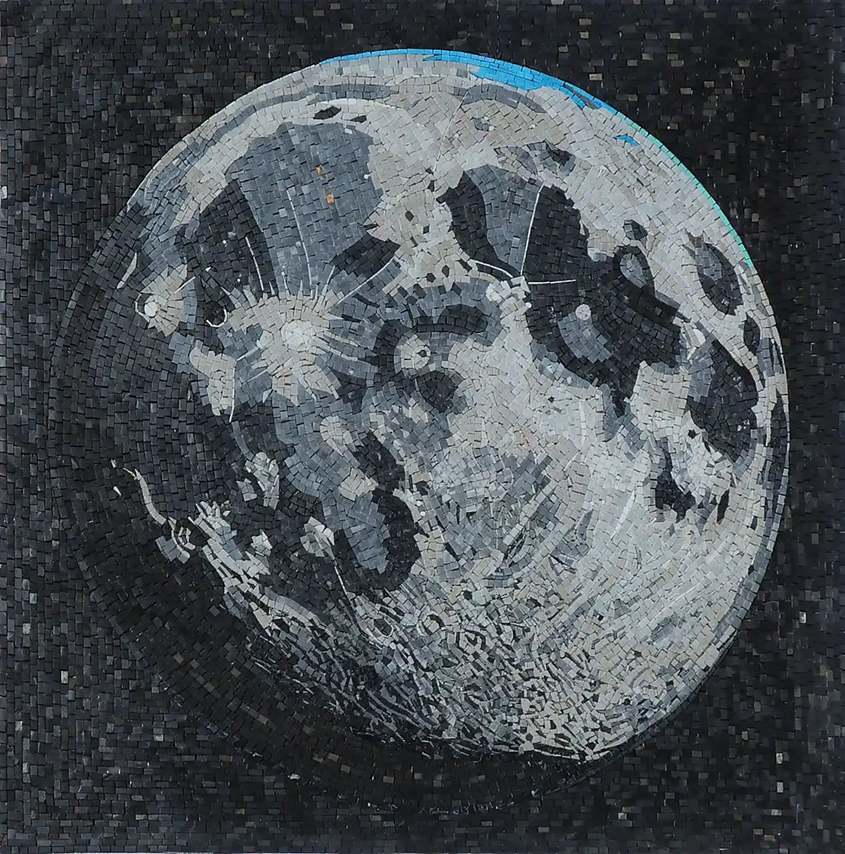 Lunar Dichotomy: Darkness and Brightness in Mosaic