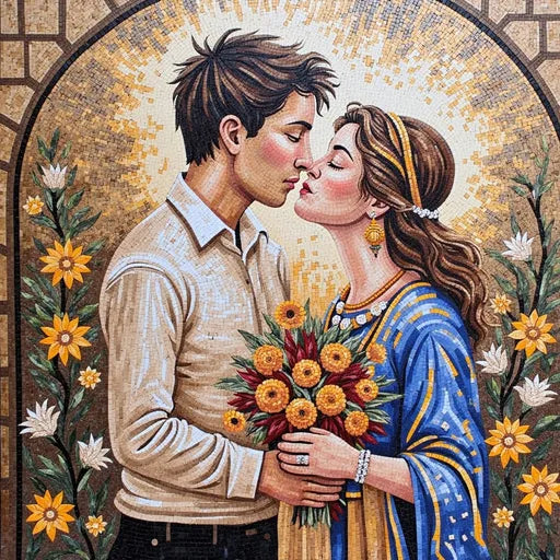 Two Lovers for a Long Time Mosaic: A Timeless Expression of Love | Portrait Mosaics | iMosaicArt