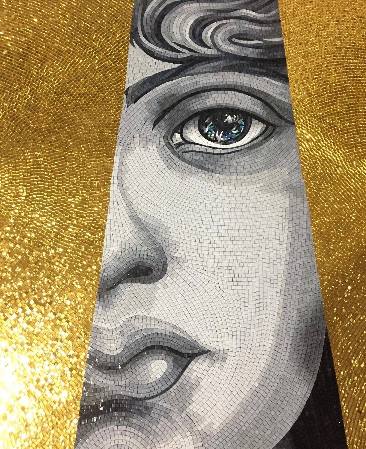 "Gaze of David" Handmade Close-Up Mosaic: Renaissance-Inspired Wall Art