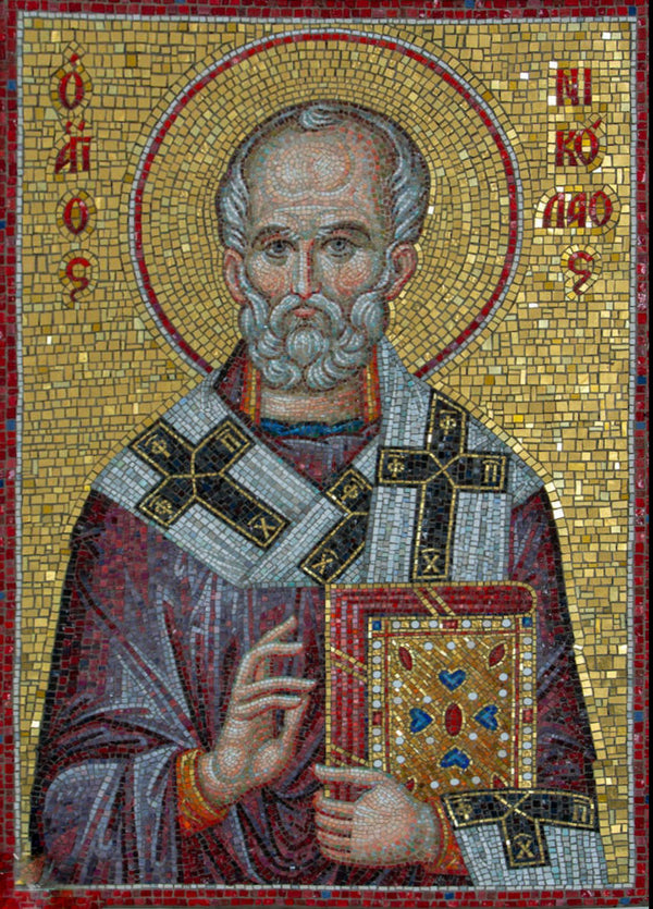 Saint Nicholas: A Divine Mosaic Portrait
